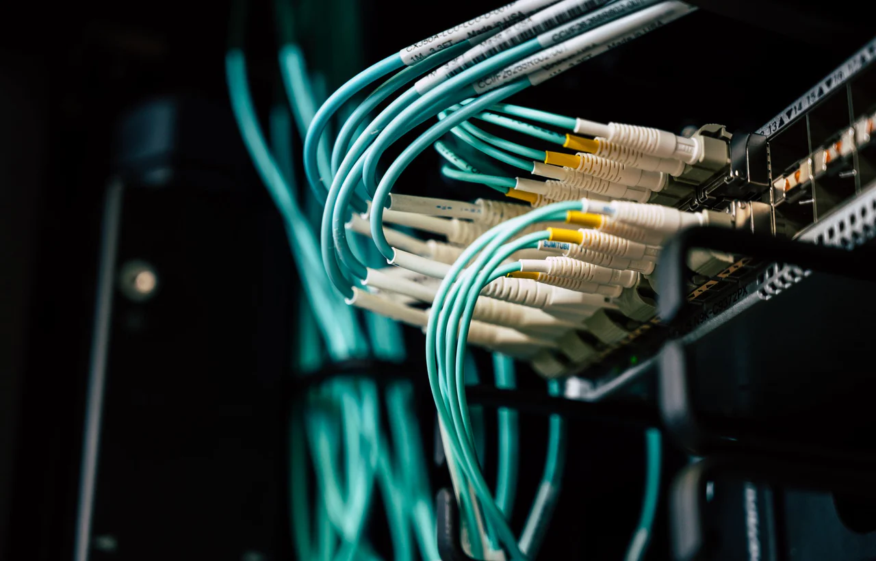 Fibre optic connections installed in enterprise network equipment