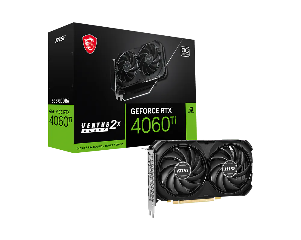 MSI GeForce RTX 4060 Ti VENTUS 2X BLACK 8G OC 8GB