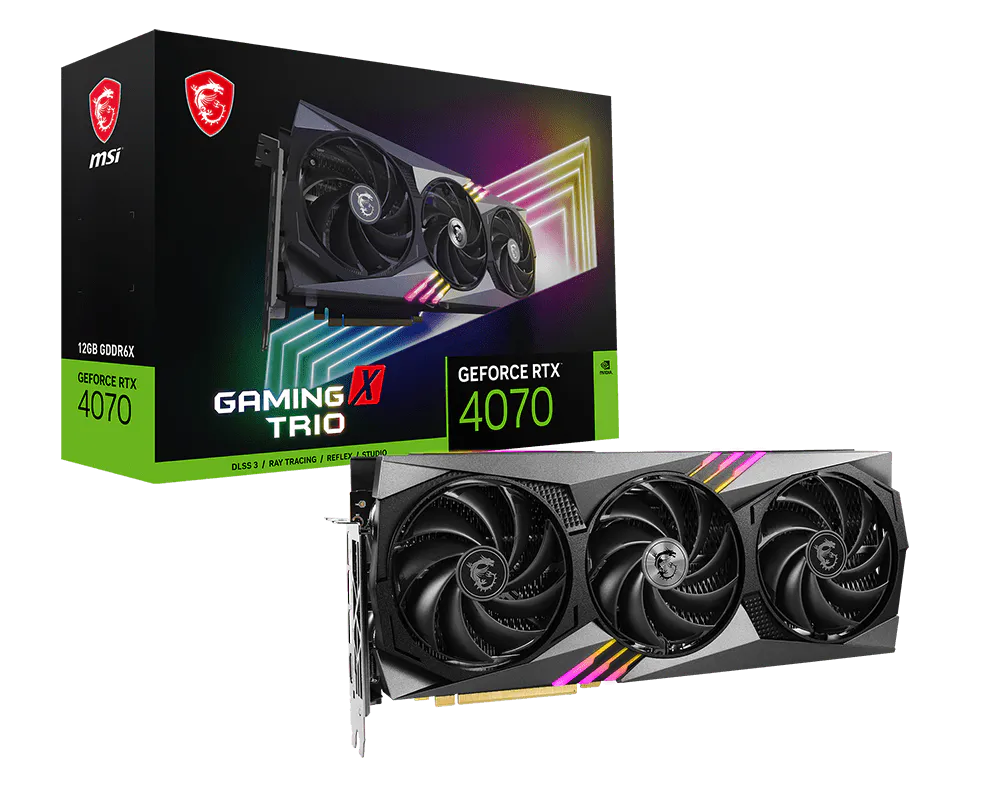 MSI GeForce RTX 4070 GAMING X TRIO 12G Graphics Card
