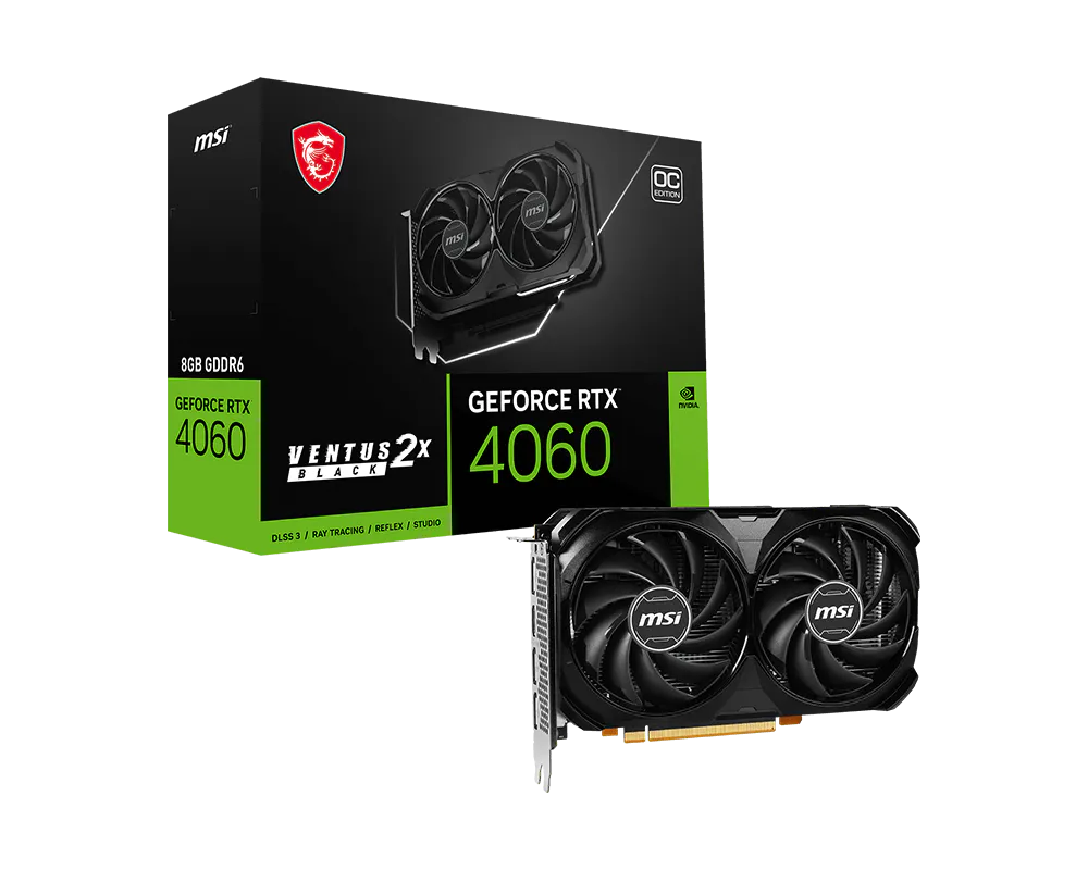 MSI GeForce RTX 4060 VENTUS 2X BLACK 8G OC Graphics Card