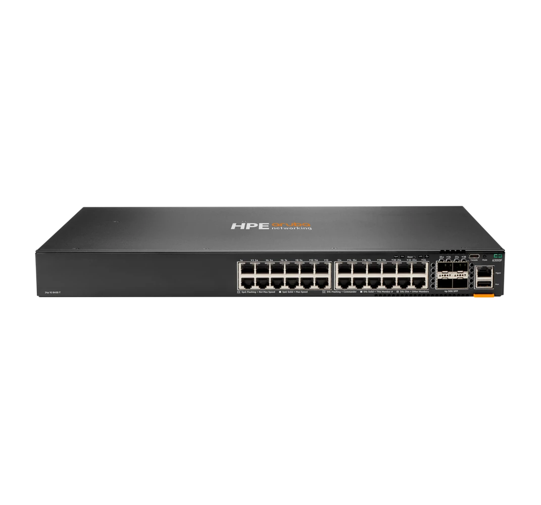 HPE Aruba Networking CX 6300F 24-port 1GbE and 4-port SFP56 Switch