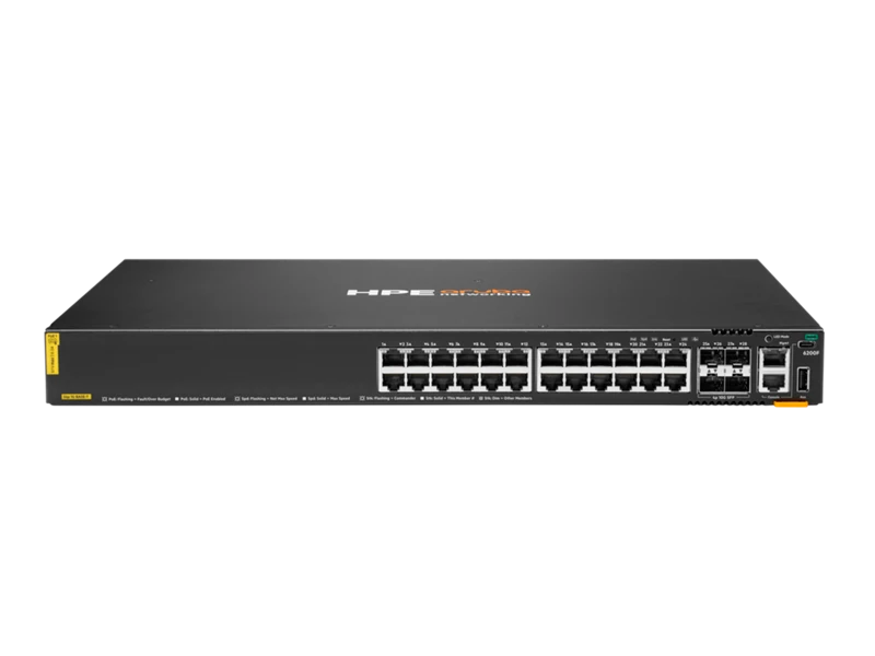 HPE Aruba Networking CX 6200F 24G Class4 PoE 4SFP+ 370W Switch