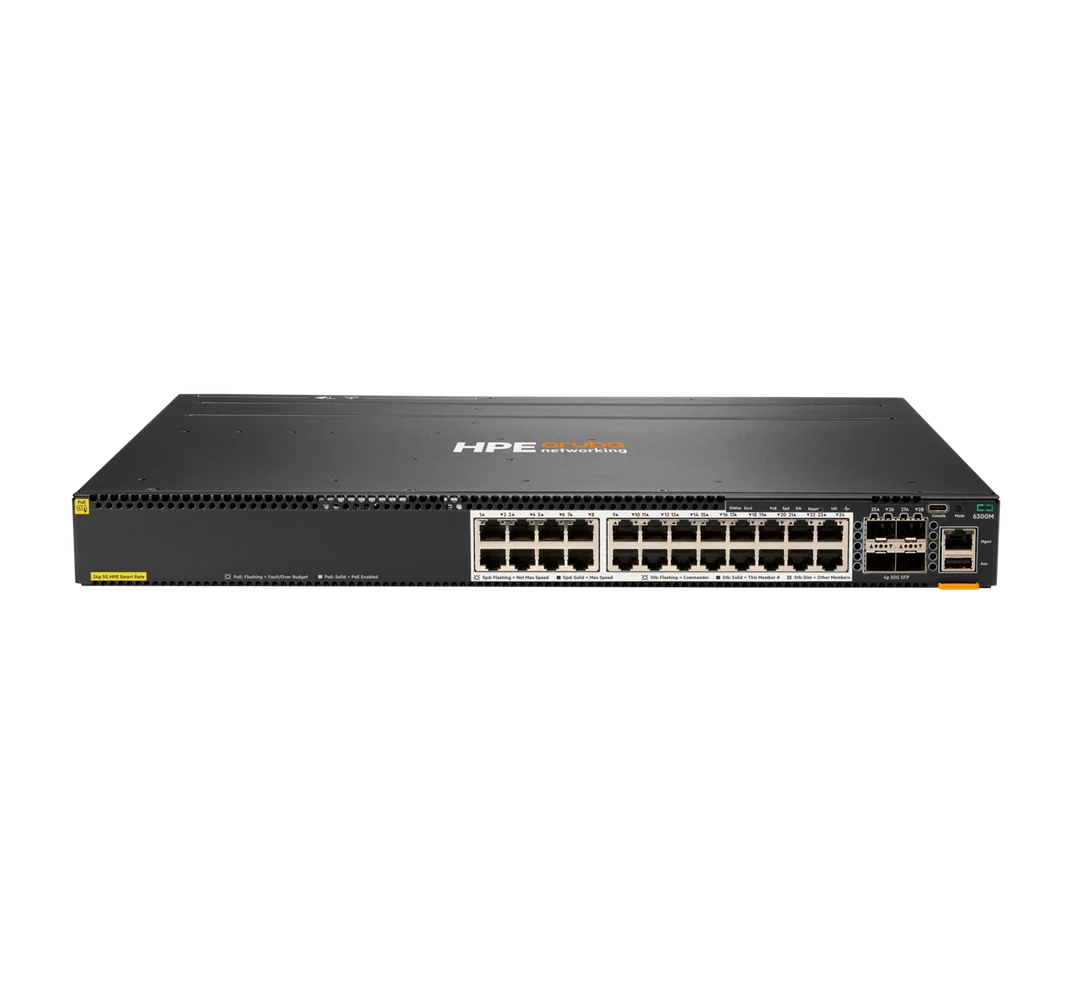 HPE Aruba CX 6300M 24-Port PoE+ Switch