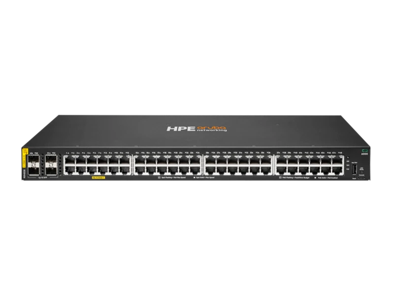 HPE Aruba CX 6000 48-Port PoE+ Gigabit 4 × SFP Managed Switch (370 W)