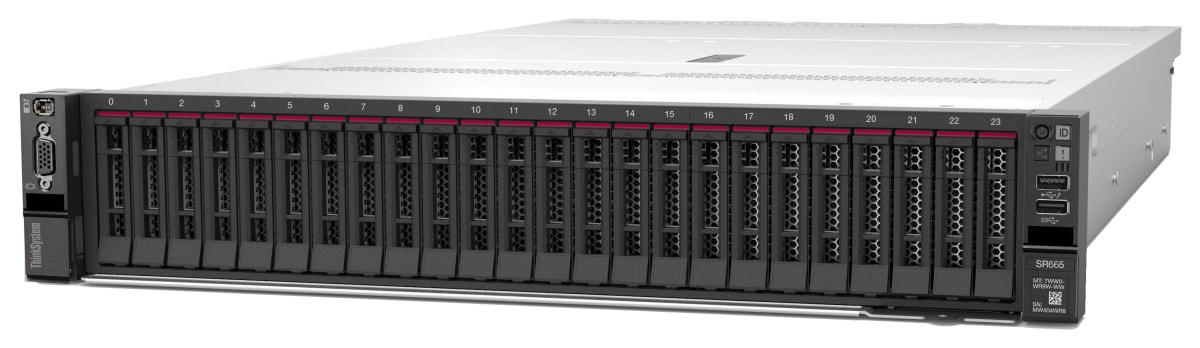Lenovo ThinkSystem SR665 Server 24X2.5"(8XNVME)+ 2X AMD EPYC 7302/DDR4 128G 3200 — family image