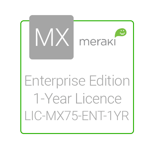 Meraki MX75 Enterprise Edition Licence, 1-Year, 1 Security Appliance