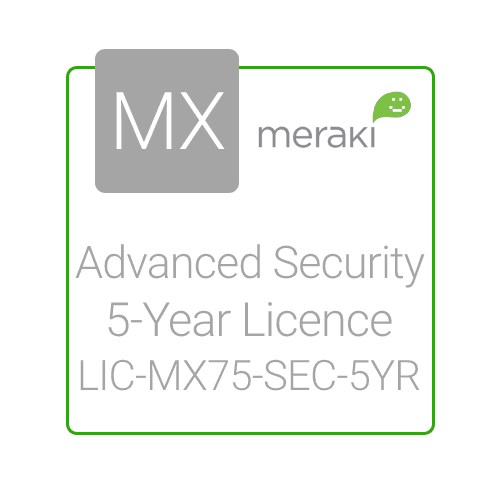 Meraki MX75 Advanced Security Licence, 5-Year, 1 Security Appliance