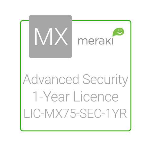 Meraki MX75 Advanced Security Licence, 1-Year, 1 Security Appliance
