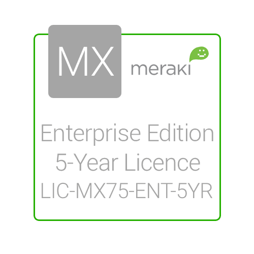 Meraki MX75 Enterprise Edition Licence, 5-Year, 1 Security Appliance