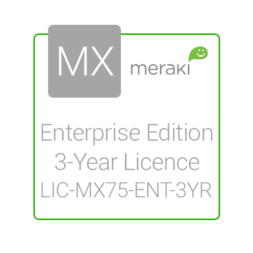 Meraki MX75 Enterprise Edition Licence, 3-Year, 1 Security Appliance