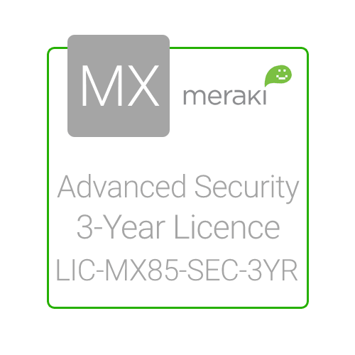 Cisco Meraki MX85, 3 year Advanced Security License and Support