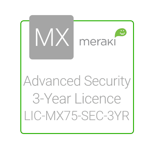 Meraki MX75 Advanced Security Licence, 3-Year, 1 Security Appliance